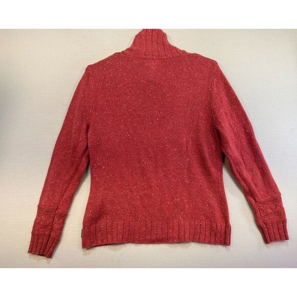 Woolrich Womens Cable Knit Sweater Small Soft Ruby Heather - Picture 10 of 12